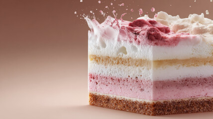 Transparent layered dessert cross-section