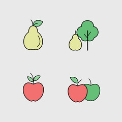 Fruit icon pack symbols Apple Logo