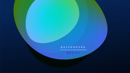 Abstract colorful shapes overlap black background. Gradient hues create modern visual effect. Design elements suggest fluidity, depth.