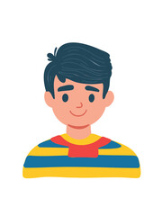 vector illustration cute young boy face
