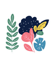 vector illustration colorful floral composition