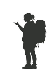 vector illustration minimal female hiker design