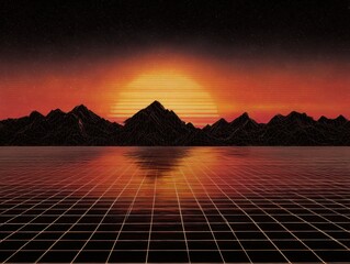 sunset in the mountains