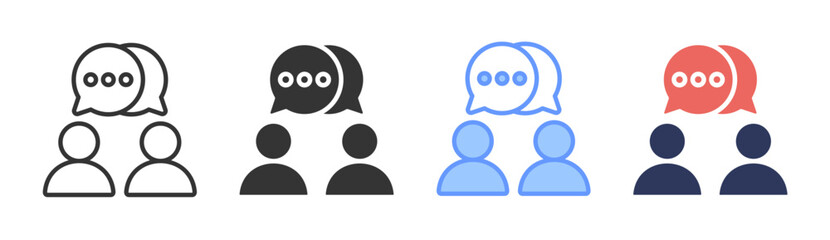 Negotiation icon set multiple style collection