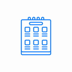 calendar or planner icon sign vector