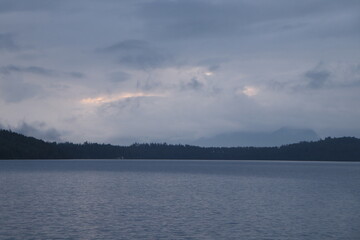 clouds over lake