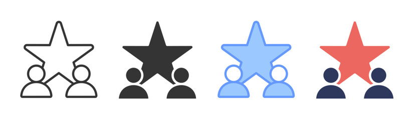 Leadership icon set multiple style collection