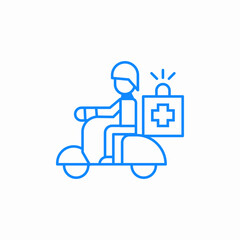 emergency medical bike icon sign vector