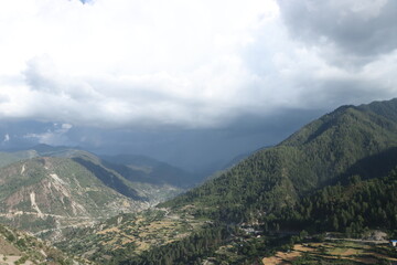 mountain landscape with clouds
