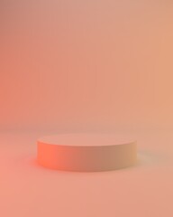 3D background, abstract pedestal podium. pastel orange backdrop. product promotion Beauty cosmetics elegant display. Studio Minimal showcase 3D render advertisement.