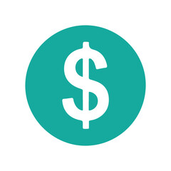 Obraz premium Green circle dollar symbol icon for finance business and money related concepts