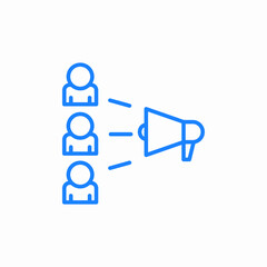 megaphone for addressing audience or mass notification icon sign vector