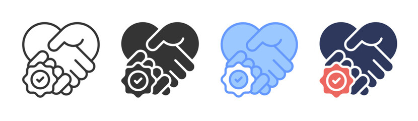 Contract icon set multiple style collection