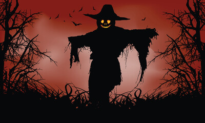 the rise of evil spirits in the body of a scarecrow when Halloween night arrives