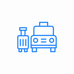 transfer or taxi with baggage icon sign vector
