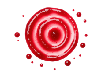 Red jam swirl isolated on transparent background PNG, sweet fruit preserve for dessert topping