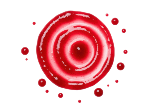 Red jam swirl isolated on transparent background PNG, sweet fruit preserve for dessert topping