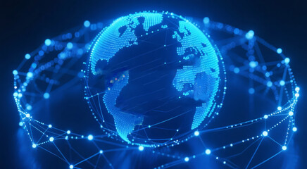 Global internet big data blockchain technology business PPT background