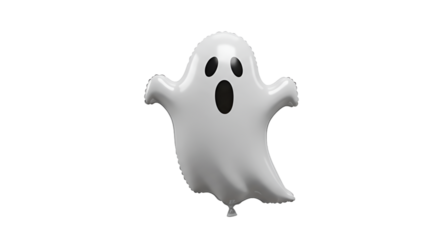 White Ghost Foil Balloon Against a Minimalist Light Background