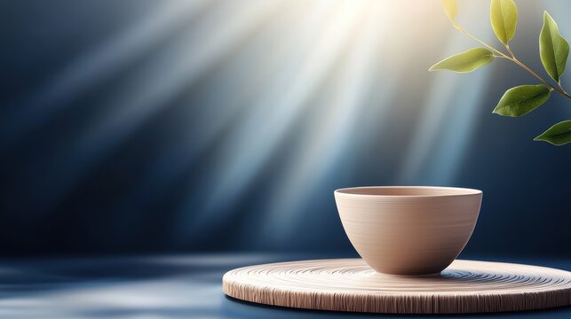 mockup creative Pottery wheel with a lump of clay, workshop setting, suitable for showcasing ceramic art or craft projects