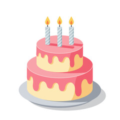 Birthday cake vector isolated illustration