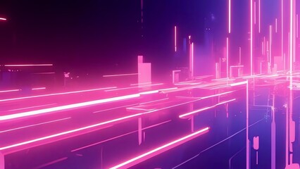 Looping neon trails background.