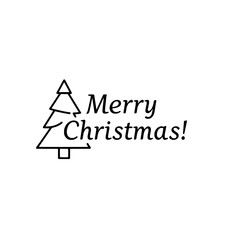 A badge with the inscription "Merry Christmas!" and a Christmas tree, symbolizing festive greetings and a festive mood