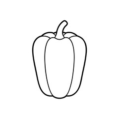 Outline drawing of a bell pepper image silhouette