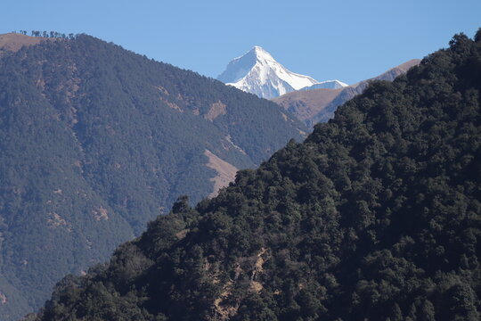 snow covered mountains