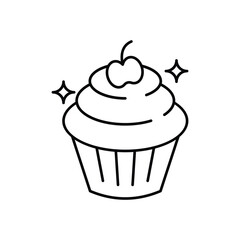 Cupcake icon clean and modern vector illustration