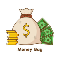 Money Bag Vector Illustration for Savings, Investment, and Banking Concepts