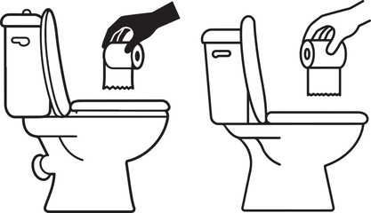 Fototapeta premium Toilet paper roll replacement silhouette