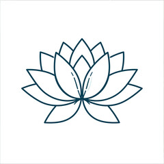 Fototapeta premium Lotus Flower Outline Icon Elegant Design for Wellness and Spirituality Concepts
