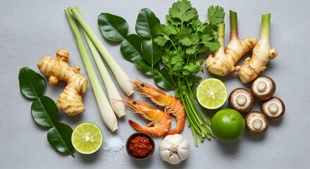 Grilled fresh asparagus and shrimp appetizer plate with healthy green vegetables and gourmet seafood