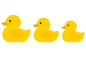 連なるアヒルのおもちゃのイラスト