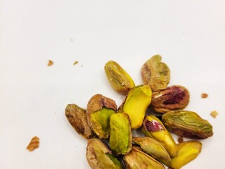 Portion of pistachios for lunch break