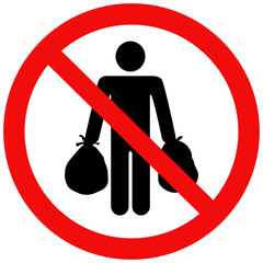 No dumping sign. Flat vector illustration design isolated on white background.