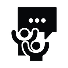 group opinion solid icon vector design good for web or mobile app