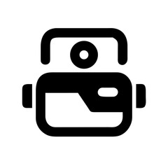 Vector art of an action camera icon, showcasing a compact design for capturing adventures and moments in a simple, modern style