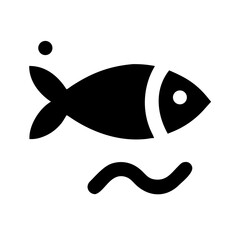 Obraz premium Vector art of simple illustration of a fish swimming in water, ideal for representing marine life, fishing, or aquatic themes in a clean and modern style