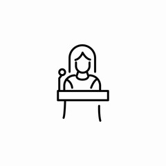 woman at podium icon sign vector