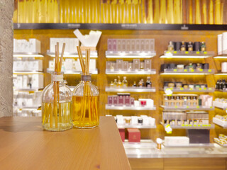 buying perfume in a perfume shop	