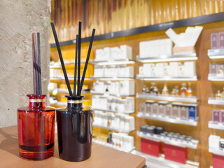 buying perfume in a perfume shop	