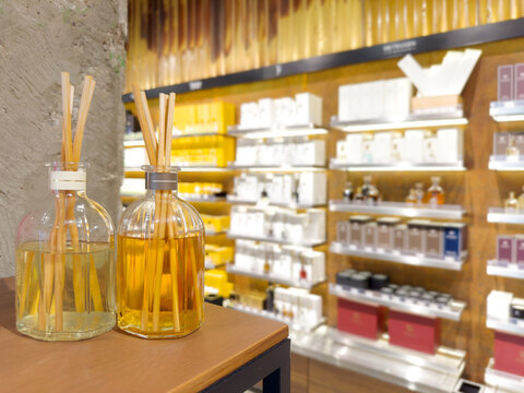 buying perfume in a perfume shop	