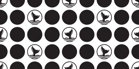 whale tail seamless pattern shark fin wave fish vector dolphin tuna salmon doodle icon cartoon ocean sea doodle tile background gift wrapping paper repeat wallpaper illustration scarf isolated animal 