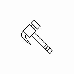 curved nail puller icon sign vector