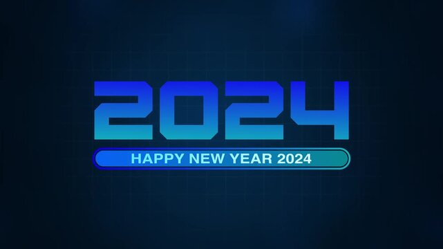 Happy New Year 2024 progress bar on soft abstract background. New year loading bar. happy New year 2024 loading animation background
