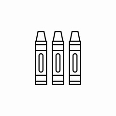 three art crayons icon sign vector