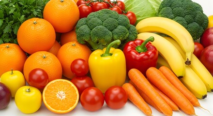 Mix of fresh produce ideal for food blogs, social media posts, healthy lifestyle articles, recipe cards, and grocery store ads.