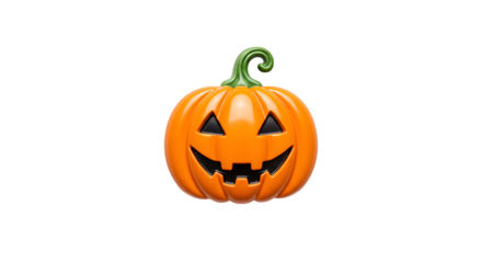 Plastic Jack o lantern Pin on Green and Orange Striped Background